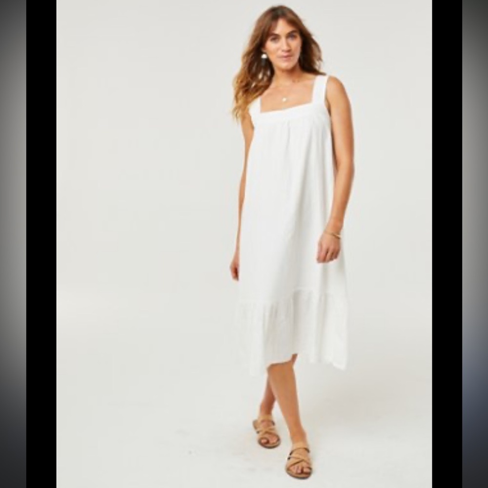 Carve Designs Rayne Elegant Cloud Sleeveless Cotton MIDI Dress